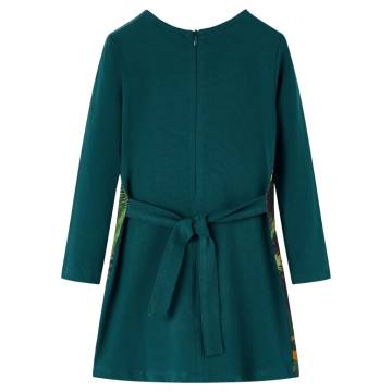 Kids' Dark Green Dress with Long Sleeves - Size 116 | HipoMarket