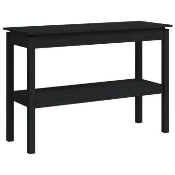 Elegant Black Console Table - Solid Pine Wood 110x40x75 cm