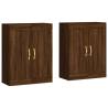 Elegant Wall Mounted Cabinets - 2 pcs Brown Oak - HipoMarket