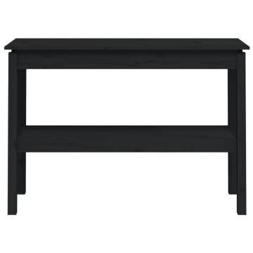 Elegant Black Console Table - Solid Pine Wood 110x40x75 cm