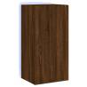 TV Wall Cabinet with LED Lights - Brown Oak 40.5x35x80 cm