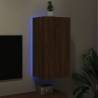 TV Wall Cabinet with LED Lights - Brown Oak 40.5x35x80 cm