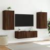 TV Wall Cabinet with LED Lights - Brown Oak 40.5x35x80 cm