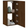 TV Wall Cabinet with LED Lights - Brown Oak 40.5x35x80 cm