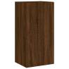 TV Wall Cabinet with LED Lights - Brown Oak 40.5x35x80 cm