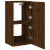 TV Wall Cabinet with LED Lights - Brown Oak 40.5x35x80 cm