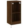 TV Wall Cabinet with LED Lights - Brown Oak 40.5x35x80 cm