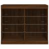 Modern Brown Oak Sideboard with LED Lights - 81x37x67 cm