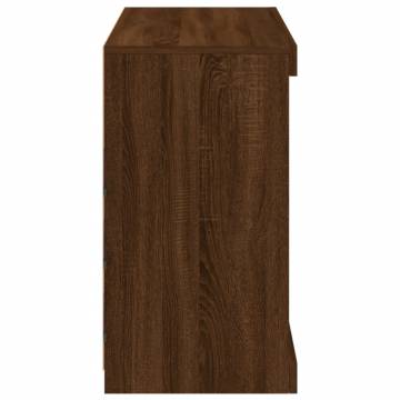 Modern Brown Oak Sideboard with LED Lights - 81x37x67 cm