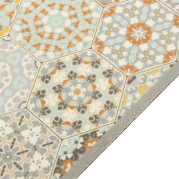 Kitchen Rug Washable Hexagon Pastel 60x300 cm - Soft & Stylish