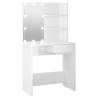 Dressing Table with LED High Gloss White 74.5x40x141 cm Colour high gloss white Quantity in Package 1 