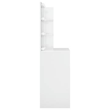 High Gloss White LED Dressing Table - Stylish Storage Solution