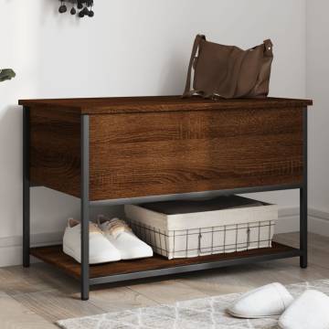 Storage Bench Brown Oak - Versatile Storage Solution | HipoMarket