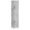 Stylish Highboard in Concrete Grey | Engineered Wood Storage