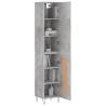 Stylish Highboard in Concrete Grey | Engineered Wood Storage