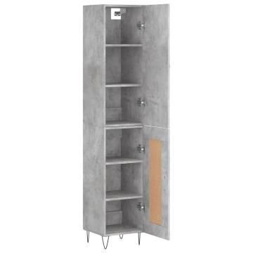 Stylish Highboard in Concrete Grey | Engineered Wood Storage