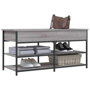 Shoe Bench Grey Sonoma - 100x42.5x50 cm Engineered Wood