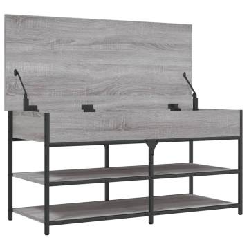 Shoe Bench Grey Sonoma - 100x42.5x50 cm Engineered Wood