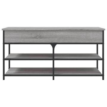 Shoe Bench Grey Sonoma - 100x42.5x50 cm Engineered Wood