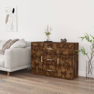 Minimalist Smoked Oak Sideboard - 91x29.5x65 cm