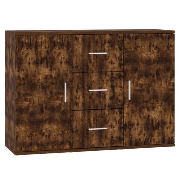 Minimalist Smoked Oak Sideboard - 91x29.5x65 cm