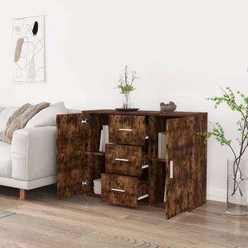 Minimalist Smoked Oak Sideboard - 91x29.5x65 cm