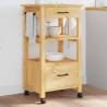 Kitchen Trolley MONZA 48x40x90 cm Solid Wood Pine Colour brown 