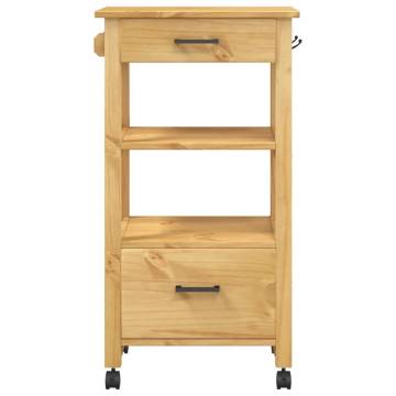 Kitchen Trolley MONZA | Solid Pine Wood | 48x40x90 cm