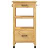 Kitchen Trolley MONZA | Solid Pine Wood | 48x40x90 cm