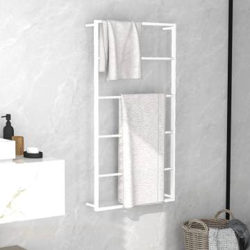 Towel Rack White 60x10x116 cm - Durable Steel Bathroom Storage