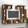 6 Piece Smoked Oak TV Cabinet Set - Stylish Storage Solution