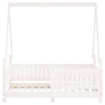 Kids Bed Frame White 70x140 cm | Solid Wood Pine Furniture