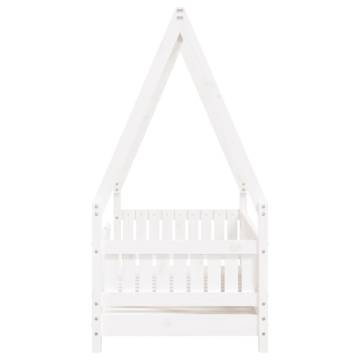 Kids Bed Frame White 70x140 cm | Solid Wood Pine Furniture