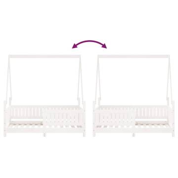 Kids Bed Frame White 70x140 cm | Solid Wood Pine Furniture