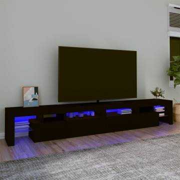 Stylish Black TV Cabinet with LED Lights - Hipomarket UK