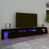 TV Cabinet with LED Lights Black 260x36.5x40 cm Colour black Quantity in Package 1 Width 260 cm 