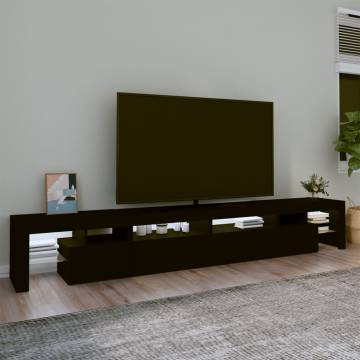 Stylish Black TV Cabinet with LED Lights - Hipomarket UK