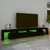 Stylish Black TV Cabinet with LED Lights - Hipomarket UK