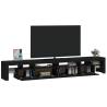 Stylish Black TV Cabinet with LED Lights - Hipomarket UK