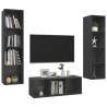 Stylish 3 Piece TV Cabinet Set - Grey Engineered Wood