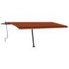 Manual Retractable Awning with LED - 500x350 cm Orange & Brown