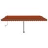 Manual Retractable Awning with LED - 500x350 cm Orange & Brown