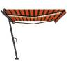 Manual Retractable Awning with LED - 500x350 cm Orange & Brown