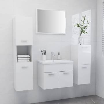 Stylish High Gloss White Bathroom Furniture Set | HipoMarket