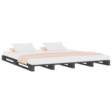 Pallet Bed Grey 160x200 cm - Solid Wood Pine | Hipo Market