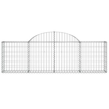 Arched Gabion Basket 200x30x60/80 cm - Galvanised Iron