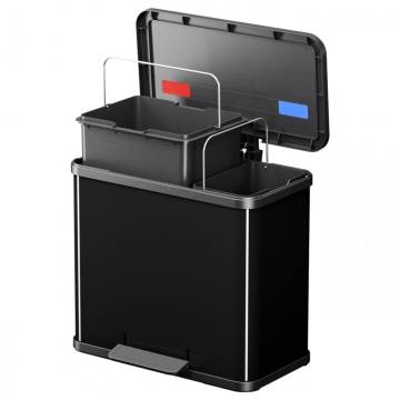 Hailo Oko Duo Pedal Bin 17L + 9L - Black Size L | Hipomarket