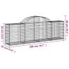 Arched Gabion Basket 200x30x60/80 cm - Galvanised Iron