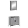 2 Piece Bathroom Furniture Set - Grey Sonoma Engineered Wood