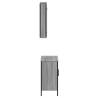 2 Piece Bathroom Furniture Set - Grey Sonoma Engineered Wood